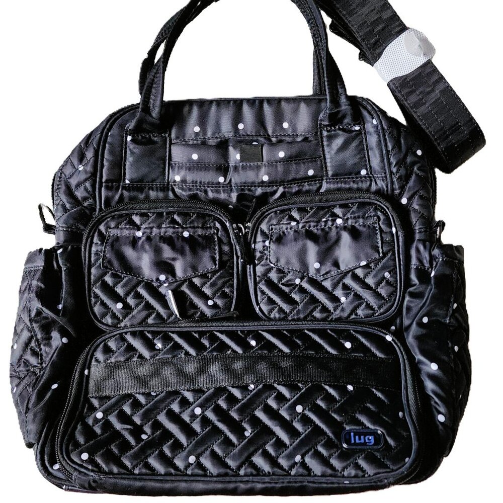 LUG Puddle Jumper Mini Tote - Black Small Dot